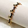 Brass Enamel Link Bracelets for Women BJEW-B149-03G-2