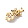 Rack Plating Brass Cubic Zirconia Pendants KK-H434-31G-2