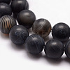 Natural Black Agate Bead Strands X-G-K166-12-6mm-03-3