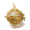 Rack Plating Brass Micro Pave Cubic Zirconia Bead Cage Pendants KK-M313-12G-01-1