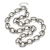 304 Stainless Steel Twisted Oval Link Chain Necklaces NJEW-R023-13P-4