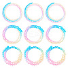 12 Strands 3 Styles Gradient Color Baking Paint Glass Bead Strands DGLA-TA0001-21E-4