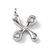 26Pcs 26 Styles Rack Plating Brass Micro Pave Cubic Zirconia Pendants KK-P247-09P-2