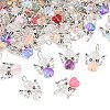 Gradient Color Baking Paint Transparent Glass Pendants PALLOY-JF03274-1
