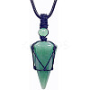 Natural Green Aventurine Cone Pendant Necklaces LS-PW-WG75823-02-1