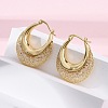 Brass Clear Cubic Zirconia Hoop Earrings EJEW-R025-36G-5