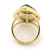 Ion Plating(IP) 304 Stainless Steel Synthetic Malachite Cuff Rings G-Z056-09G-03-3