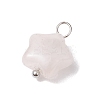Natural Rose Quartz Star Charms with Brass Loops PALLOY-JF02733-02-3