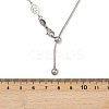 Adjustable 304 Stainless Steel Leaf Link Slider Lariat Necklaces for Women NJEW-B133-01P-5