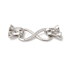 Brass Micro Pave Clear Cubic Zirconia Fold Over Clasps KK-A227-08P-1