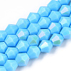 Opaque Solid Color Electroplate Glass Beads Strands X-EGLA-A039-P6mm-L12-1