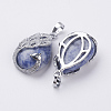 Natural Blue Spot Jasper Pendants X-G-E442-04D-2
