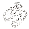 304 Stainless Steel Teardrop Link Chain Necklaces for Women Men NJEW-A058-02P-4