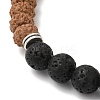 Yoga Theme Lava Rock Bodhi Wood Beads Stretch Charm Bracelets BJEW-L620-02C-01-3