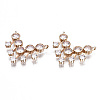 Brass Micro Pave Clear Cubic Zirconia Pendants Links KK-S359-161-RS-3