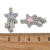 Rack Plating Alloy Rhinestone Pendants PALLOY-F312-17P-3