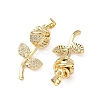Brass Micro Pave Clear Cubic Zirconia Pendants KK-F930-12G-2