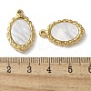 Oval 304 Stainless Steel Natural Shell Pendants Ion Plating(IP) STAS-U037-01G-02-3
