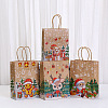 Christmas Theme Printed Paper Tote Bags with Handles ABAG-B008-03-1