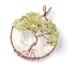 Natural Quartz Crystal & Peridot Big Pendants G-G771-B07-2