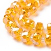 Electroplate Transparent Glass Beads Strands EGLA-H101-03C-3