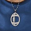 201 Stainless Steel Hollow Rugby Pendant Necklaces NJEW-D318-01P-1