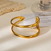 304 Stainless Steel Cuff Bangles for Women BJEW-B147-03G-1