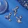 Clear Acrylic & Alloy Star & Moon & Planet Pendant Decorations X-HJEW-JM03051-1