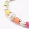 Polymer Clay Heishi Beaded Stretch Bracelets BJEW-JB06026-05-2