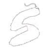 304 Stainless Steel Cuboid Bar Link Chain Necklaces for Women Men NJEW-JN05196-02-4