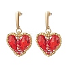 Heart Glass Dangle Stud Earrings EJEW-MZ00675-3