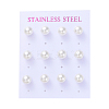 Plastic Imitation Pearl Stud Earrings STAS-D0001-03-P-3