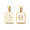 Ion Plating(IP) 304 Stainless Steel Pave Shell Pendants X-STAS-G327-01G-G-1