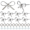 DIY Bowknot Brass Stud Earring & Jump Rings & Ear Nuts Jewelry Making Finding Kits DIY-CN0003-24P-1