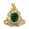 Rack Plating Brass Micro Pave Green Cubic Zirconia Pendants KK-C047-01B-G-1