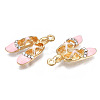 Rack Plating Alloy Enamel Pendants ENAM-T011-130A-4