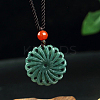 Hollow Flower Natural Jade Pendant Necklaces FS-WG657F8-02-2