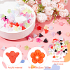 360Pcs 12 Colors Frosted Acrylic Bead Caps OACR-DC0001-19-5