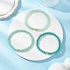 3Pcs Faceted Imitation Jade & Opaque Glass Rondelle Beaded Stretch Bracelets for Women BJEW-JB12563-03-2
