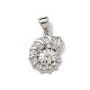 Brass Micro Pave Clear Cubic Zirconia Pendants KK-A273-18P-1