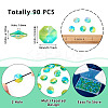 90Pcs Electroplated Glass Connector Charms EGLA-TA0002-90B-5