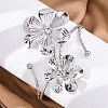 Flower Alloy Arm Cuff Bangles for Girl Women AJEW-A063-01A-P-1