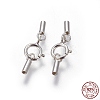 925 Sterling Silver Spring Ring Clasps X-STER-G019-A-08S-1