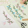 2 Pairs 2 Colors Flower Polyester Embroidery Cloth Sew on Appliques PATC-GF0001-59B-4