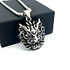 Vintage Punk 304 Stainless Steel Dragon Head Pendant Necklaces for Men WI9275-5