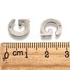 304 Stainless Steel Letter Charms X-STAS-O072-G-3