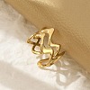 Wave 304 Stainless Steel Open Cuff Rings for Women RJEW-G338-18G-3