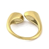 Ion Plating(IP) 304 Stainless Steel Rhinestone Teardrop Cuff Open for Women RJEW-N046-04H-G-3