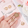 6Pcs Autumn Theme Brass Micro Pave Clear Cubic Zirconia Pendants KK-BBC0005-83-3