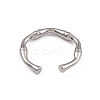 Non-Tarnish 304 Stainless Steel Bamboo Joint Open Cuff Rings for Women RJEW-G285-09P-3